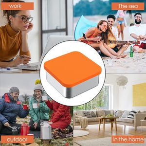 Hot Sale Stainless Steel Square Food Storage Container With Food-grade Silicone Lid <b>Metal</b> Snack <b>Lunch</b> <b>Box</b> - Product Image 4