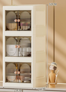 ตู้เก็บของแบบพับได้สองประตูสำหรับขายส่งปี 2026 กล่องจัดระเบียบหลายชั้นสำหรับเก็บลิปสติกและเครื่องสำอาง - Product Image 6