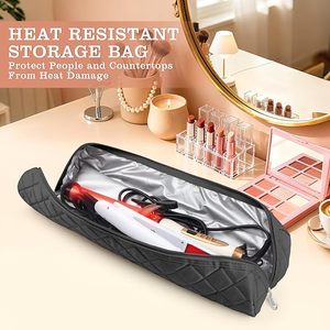 Bolsa Organizadora de Herramientas para el Cabello Resistente al Calor, Portátil, para Viajes, Bolsa de Almacenamiento Grande para Rizadores de Pelo - Product Image 2