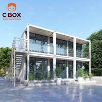 Cbox, bâtiment préfabriqué à assembler facilement, 2 étages, bureau, hôtel, villa, appartement, maison modulaire, conteneur à plat