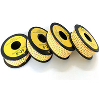 Manchons de marquage de câbles EC-0 EC-1 EC-2 EC-3, type EC, en PVC jaune, bandes de marquage de fils, étiquettes de marquage de câbles EC avec numéro