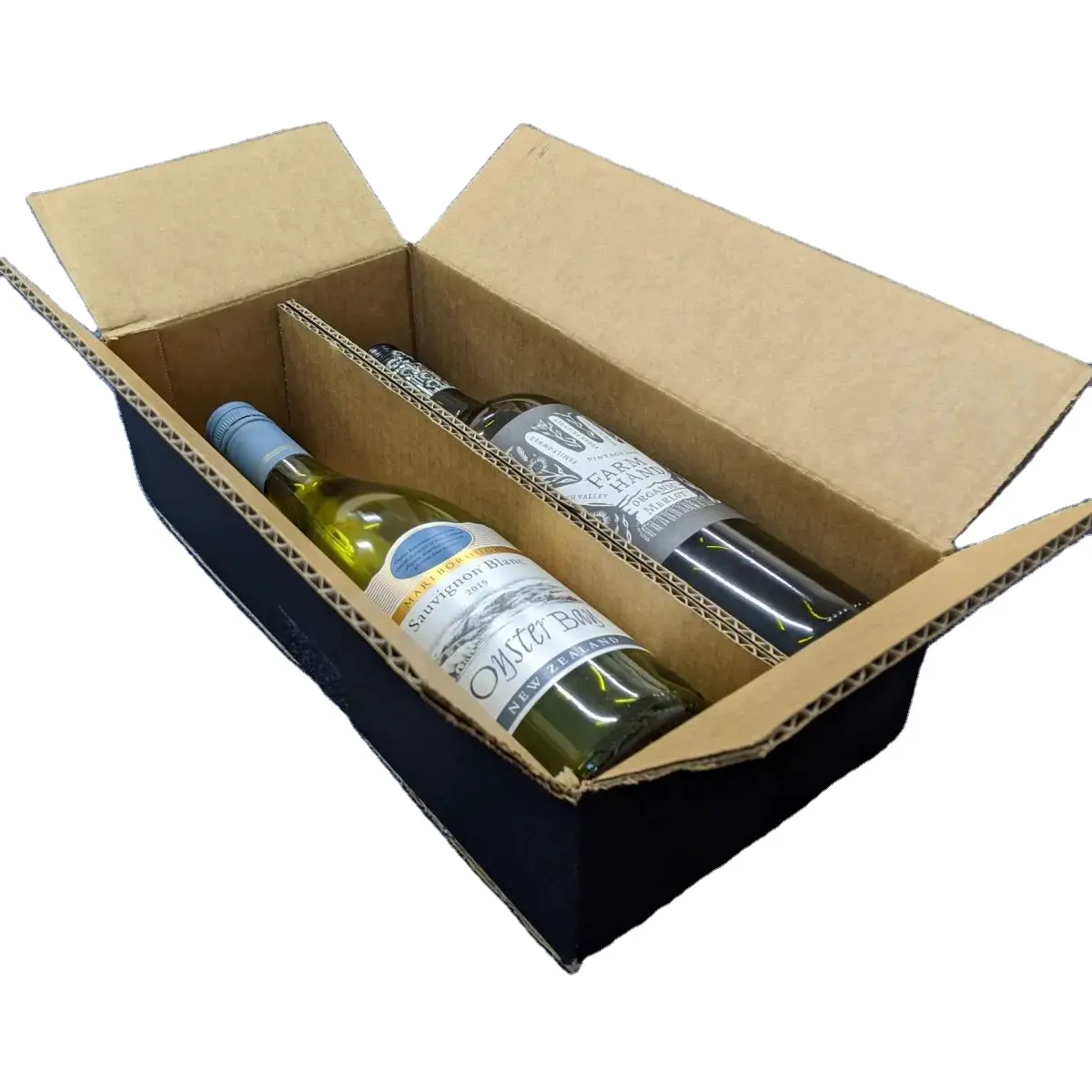 カスタムカートンワインボックス包装ビール瓶段ボール段ボール輸送包装箱インサート付き
