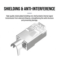 Connecteur RJ45 multipaire blindé Cat6a, plaqué or 8P8C, pour câble Ethernet 10 Gbit/s, assemblage de câble réseau, fiche réseau