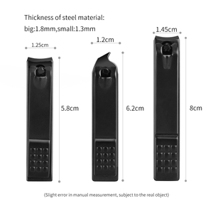 도매 선물 탄소강 소형 손톱깎이 대형 손톱깎이 전문가용 3종 블랙 남성용 손톱깎이 세트 - Product Image 5