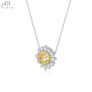 Proveedor de Hong Kong de joyería fina de lujo, collar con colgante de diamante amarillo natural auténtico en oro sólido de 18 quilates para dama - Product Image 3