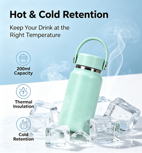 Thermos miniature personnalisé de 200 ml, bouteille d'eau isolée sous vide, gobelet de voyage pour la salle de sport avec poignée pratique - Product Image 4