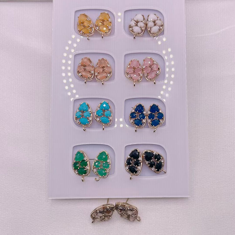 crystal stud post with loop