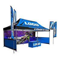 Tente publicitaire pop-up personnalisée, imperméable, avec auvent, structure en aluminium, pour salons professionnels et événements