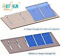 Kit de Montaje de Paneles Solares sin Rieles, Triangular, de Aluminio para Techo, con Abrazaderas Solares, Precio de Fábrica |   Letrero Artístico