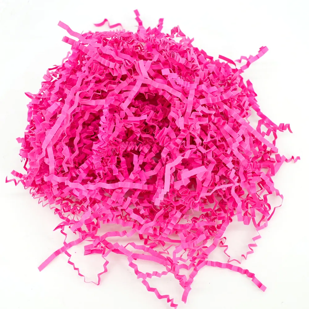 Custom Decorate Cosmetic Gift Packaging Pink Tissue Filler Stuffing Shredded Crinkle Paper For Gift Box