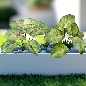 Plante artificielle miniature Caladium en pot, fausse Alocasia ornementale pour la décoration de tables d'hôtels et de cafés (vente en gros) - Product Image 5