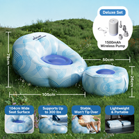 Fauteuil gonflable moderne en PVC en forme de pétale, repose-pieds portable pliable, chaise gonflable de rangement, chaise longue anti-fuite avec support lombaire, siège gonflable