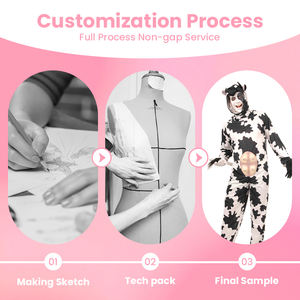 Оптовый костюм коровы с капюшоном и хвостом, с молозивными дойками, для костюмированных мероприятий - Product Image 2