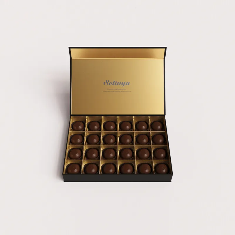 Caja de presentación de regalo de dulces de galletas de Chocolate de embalaje de papel de lujo de cartón personalizado nuevo