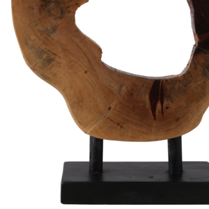 Scultura Decorativa Rotonda in Legno su Supporto, Statua Astratta Moderna per Arredamento Casa, Soggiorno, Bagno, Ufficio - Product Image 5