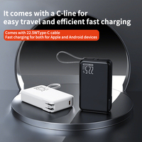 Cargador Portátil TDX TA1 Mini Tipo-C de 20W/15W con Carga Rápida, Alta Capacidad de 20000mAh, Batería de Litio-Polímero, Pantalla Digital y Enchufe Universal AC