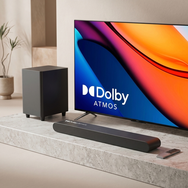 Advanced Decoding BassMAX Adjustable Bass 3D Virtual Height  EARC BT 5.3 Home Audio Dolby Atmos Soundbar