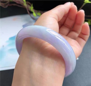 Bracelet en <span class=keywords><strong>jade</strong></span> birman naturel de qualité supérieure, violet clair, fleur flottante, violet glacé, <span class=keywords><strong>jade</strong></span> birman - Product Image 2