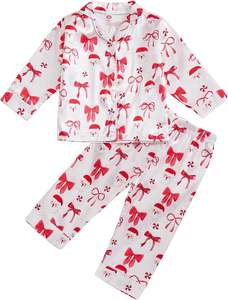 Ensembles de vêtements d'hiver pour filles 2025 Nouveau <span class=keywords><strong>pyjama</strong></span> d'Halloween en satin et soie pour bambins fille et garçon Ensemble de <span class=keywords><strong>pyjama</strong></span> 2 pièces Offre Spéciale boutonné - Product Image 4