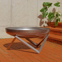 Brasero d'extérieur moderne en acier Corten de 24 à 48 pouces avec option 60 cm pour le camping et le chauffage de terrasse, alimenté au bois de chauffage