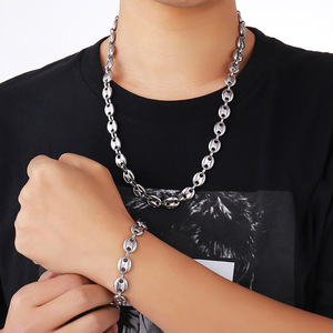 Bracelets chaînes à maillons Figaro pour <span class=keywords><strong>homme</strong></span> et femme, bijou en acier inoxydable, en forme <span class=keywords><strong>de</strong></span> grains <span class=keywords><strong>de</strong></span> <span class=keywords><strong>café</strong></span>, maillons, Hip Hop, 1 mètre - Product Image 4