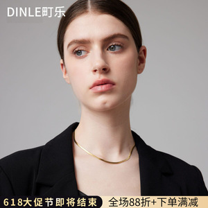 Collar de cadena de hueso de serpiente de acero de titanio Dinle para mujer, gargantilla sencilla para clavícula, regalo - Product Image 4