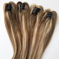 Queue de cheval à clipser de style européen, 100% cheveux humains, double épaisseur, 10-22'', vente en gros directe usine