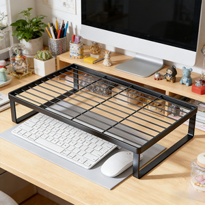 Monitor Stand <b>Desktop</b> <b>Riser</b> Black Metal 30kg Load Capacity For Office Home Use - Product Image 1
