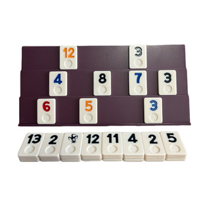 <span class=keywords><strong>Jeu</strong></span> <span class=keywords><strong>de</strong></span> tuiles <span class=keywords><strong>de</strong></span> rami <span class=keywords><strong>de</strong></span> luxe personnalisées avec supports <span class=keywords><strong>de</strong></span> domino en plastique pour divertissement en famille - Product Image 3