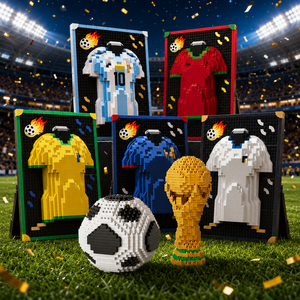 Marco <span class=keywords><strong>de</strong></span> exhibición <span class=keywords><strong>de</strong></span> camisetas <span class=keywords><strong>de</strong></span> fútbol con microbloques <span class=keywords><strong>de</strong></span> construcción DIY, modelo <span class=keywords><strong>de</strong></span> trofeo <span class=keywords><strong>de</strong></span> balón <span class=keywords><strong>de</strong></span> fútbol, regalo para aficionados al deporte, decoración del hogar - Product Image 4