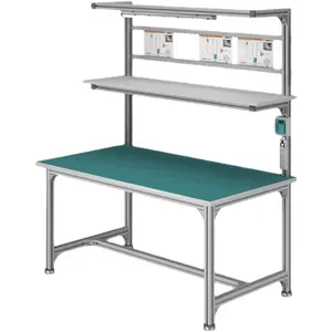 طاولة عمل ESD قابلة للتخصيص لورشات المختبرات طاولة عمل صناعية طاولة عمل ESD لخط إنتاج التجميع الصناعي
