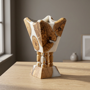 Quemador de Incienso Moderno Hecho a Mano con Incrustaciones de Resina de Madera, Difusor de Aromaterapia, Soporte para Incienso, para Ramadán, Eid, Hogar, Hotel, Restaurante - Product Image 1