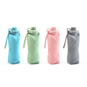 Silicone Folding Water Cup Outdoor Portable Water Bottle Large Capacity Silicone Collapsible Water Bottle