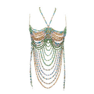 Chaîne de corps dos nu 2026 pour femme, bijou de poitrine perlé avec chaînes superposées pour boîte de nuit, festival, plage - Product Image 4