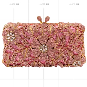 Women Stylish Floral Leaves Rhinestones Evening <b>Bag</b> Glimmering Crystals <b>Clutch</b> Purse Exquisite Handbag <b>for</b> Garden Party Ball - Product Image 5