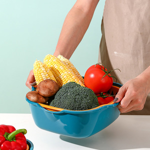Draining Rack Oval Stackable Lattice Type Vegetable Basket Kitchen Sink Washing Basket Fruit <b>Plate</b> Living Room Decor - Product Image 4