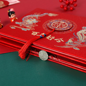 Livre d'or de mariage Magpie, design Dragon Rouge et Phénix, pour la cérémonie de mariage et le registre des invités - Product Image 4