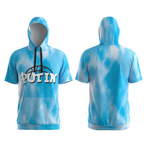 Sweat à capuche surdimensionné pour sports de plein air d'été personnalisé impression de basket-ball à séchage rapide 100% maille de polyester avec technique brodée - Product Image 5