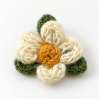 Applique florale au crochet de 5 cm, patch marguerite vintage en fil pour vêtements d'enfants, sacs, accessoires pour cheveux, garniture décorative pour couture DIY