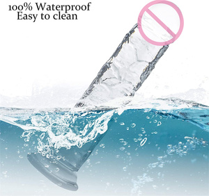 Kristall klarer weicher TPE <span class=keywords><strong>ABS</strong></span> Silikon Vibrator <span class=keywords><strong>Dildo</strong></span> für Frauen Adult Vaginal Massage Sexspielzeug - Product Image 5