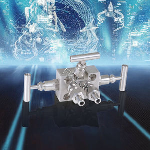 SS316 katup lipat ganda 3 arah Manual 3051 pemancar tekanan diferensial dengan jarum Stainless 316 untuk Gas suhu tinggi - Product Image 1