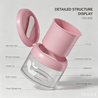 Pot à crème double couche personnalisé en usine, extérieur ABS, intérieur PP, léger, entièrement en plastique, vide, pour emballage cosmétique et soins de la peau