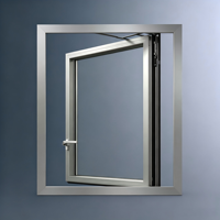 Fenêtre à battant en verre trempé transparent et alliage d'aluminium à ouverture vers l'extérieur pour les travaux de murs extérieurs résidentiels modernes