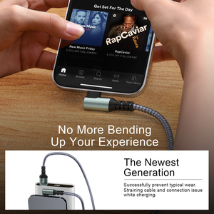 Mô hình mới nylon bện 3A 90 độ góc bên phải khuỷu tay cho Iphone cáp USB 3.3ft - Product Image 5