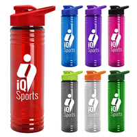 Bouteille d'eau de sport portable en plastique PS de 700 ml, impression personnalisée