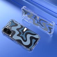 Étui de téléphone rigide en TPU+PC résistant aux chocs, léger, résistant à la saleté, avec un design ondulé, pour 16, avec peinture UV