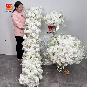 LEDA Party Event Handmade Elegant Rose Silk Flower Centerpiece <b>Long</b> Flower <b>Runner</b> for Wedding - Product Image 2