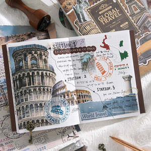 Simno Cổ Điển Du Lịch Theo Chủ Đề Scrapbooking Văn Phòng Phẩm 300Pcs + Nổi Tiếng Thế Giới Xây Dựng Tạp Chí Dán Với 20 Ephemera Giấy Tờ - Product Image 6