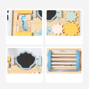 <span class=keywords><strong>Chariot</strong></span> de <span class=keywords><strong>marche</strong></span> multifonctionnel Montessori en <span class=keywords><strong>bois</strong></span> sur le thème des animaux marins avec tableau d'activités et jouet sensoriel pour tout-petits - Product Image 2