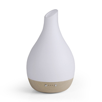 Diffuseur d'huile essentielle ultrasonique d'air en bois grain de bois et humidificateur d'arôme de nébulisation d'arôme d'aromathérapie en verre
